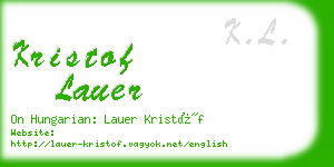 kristof lauer business card